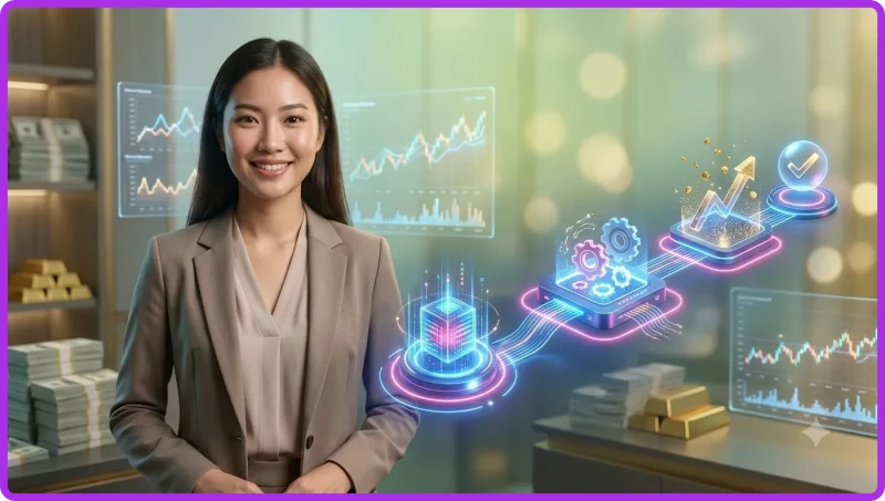 Minh họa 5 bước quản lý thua lỗ trong cá độ với giao diện checklist kỹ thuật số