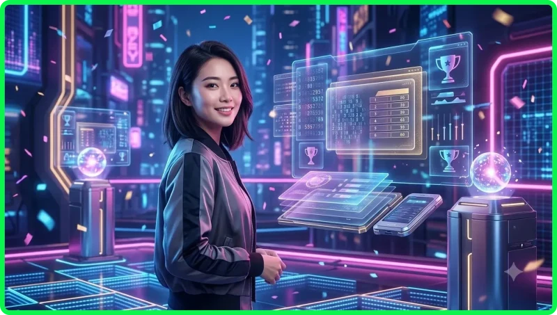 Minh họa bối cảnh rủi ro khi chơi game trực tuyến với giao diện kỹ thuật số hiện đại