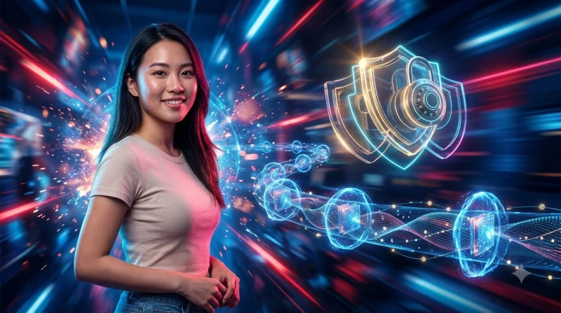 Minh họa quy trình bảo vệ dữ liệu cá nhân khi đăng ký tài khoản trực tuyến với lớp mã hóa