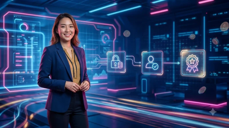 Minh họa ứng dụng premium platform trên điện thoại di động với giao diện hiện đại