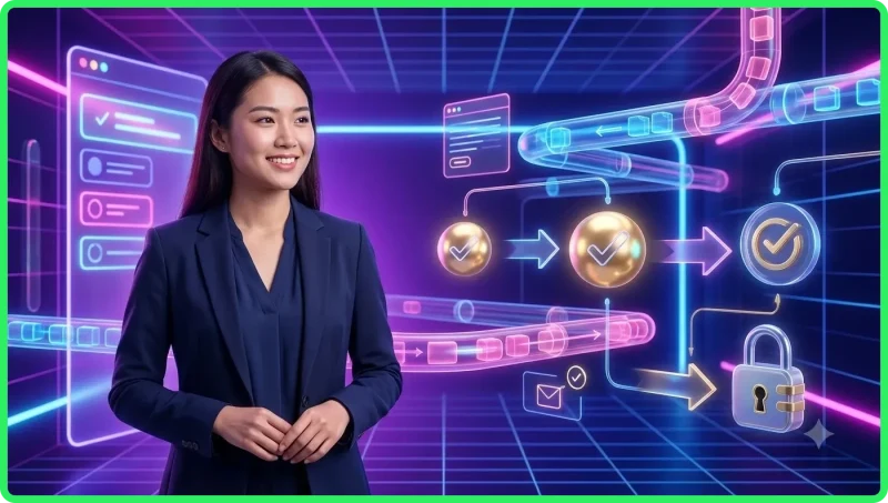 Minh họa ứng dụng premium platform trên điện thoại di động với giao diện hiện đại